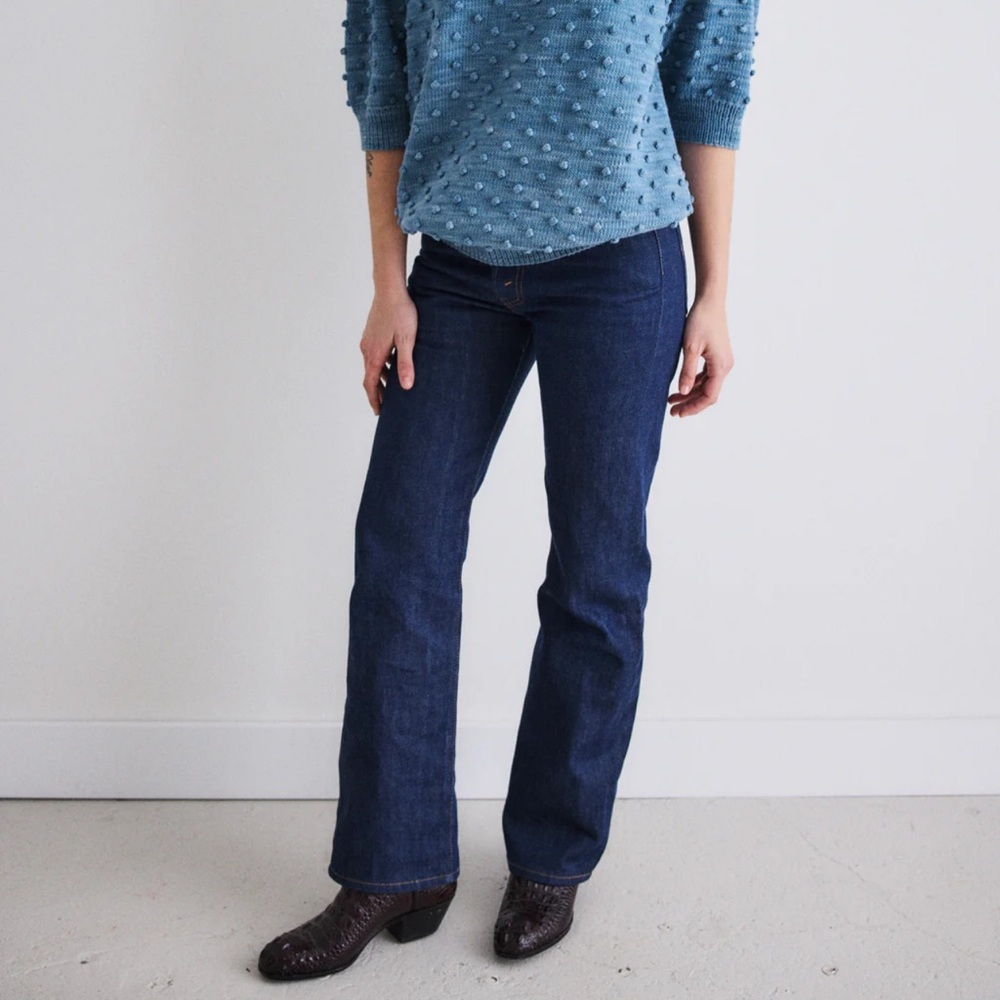 Misha & Puff Brand New Popcorn Short Sleeve Sweater / Slate Blue